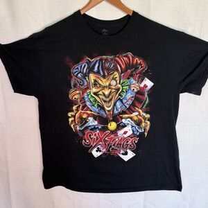 Six Flags Fright Fest TShirt Mens Size XL Black Scary Creepy Clowns Horror